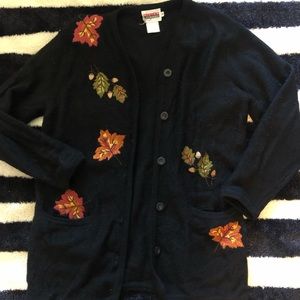Cottagecore Autumn Embroidered Wool Cardigan